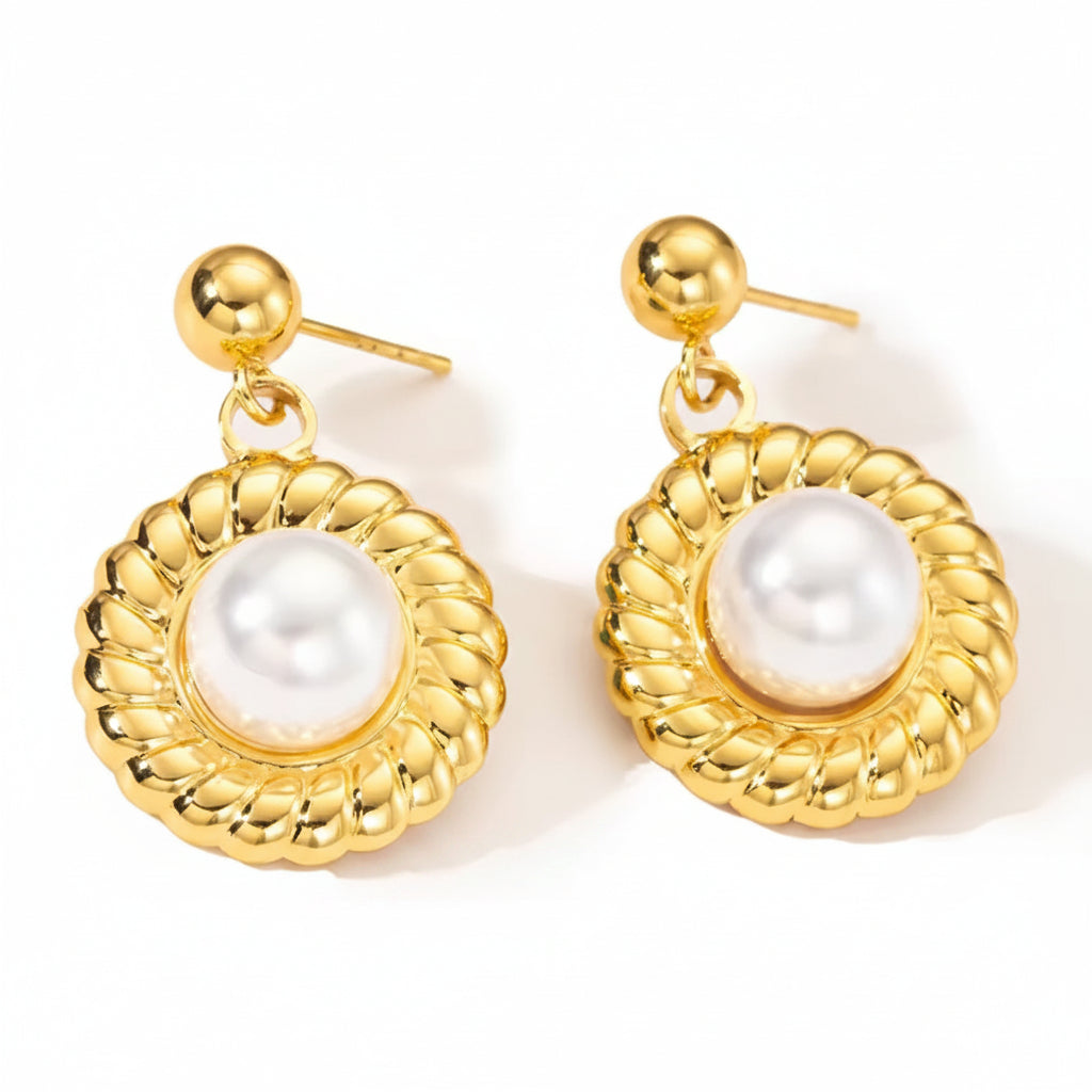 Aretes finos con perla