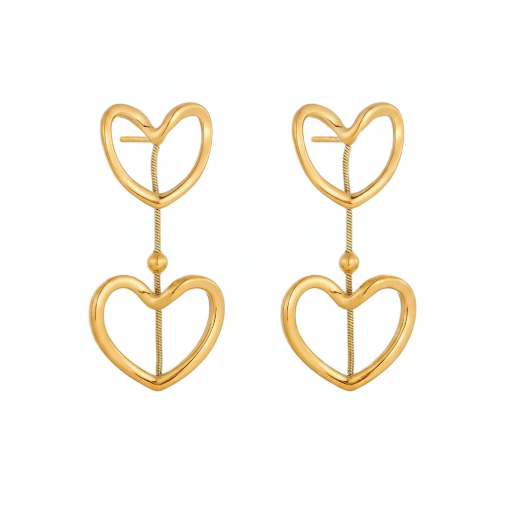 Aretes corazones colgantes