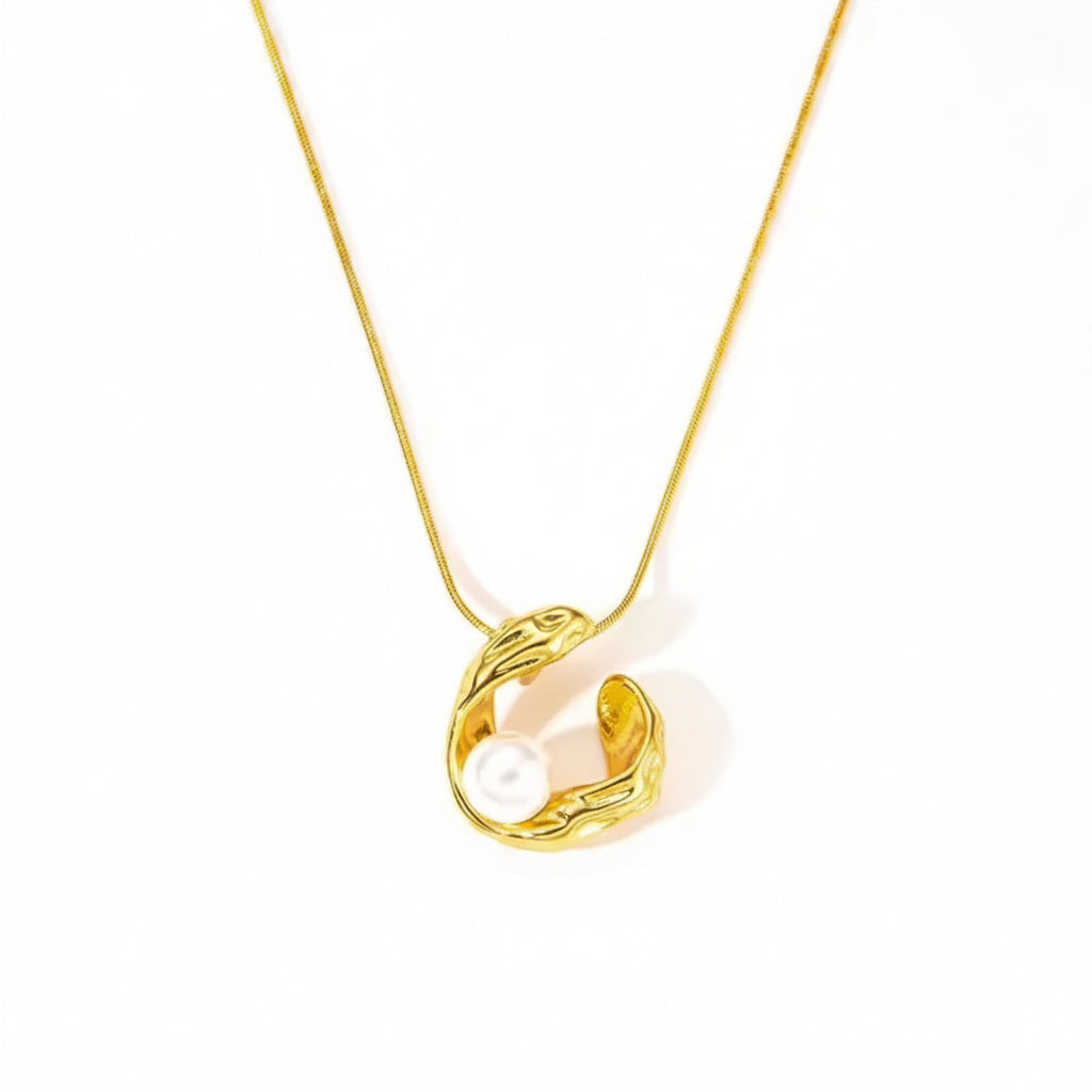 Collar dije irregular con perla