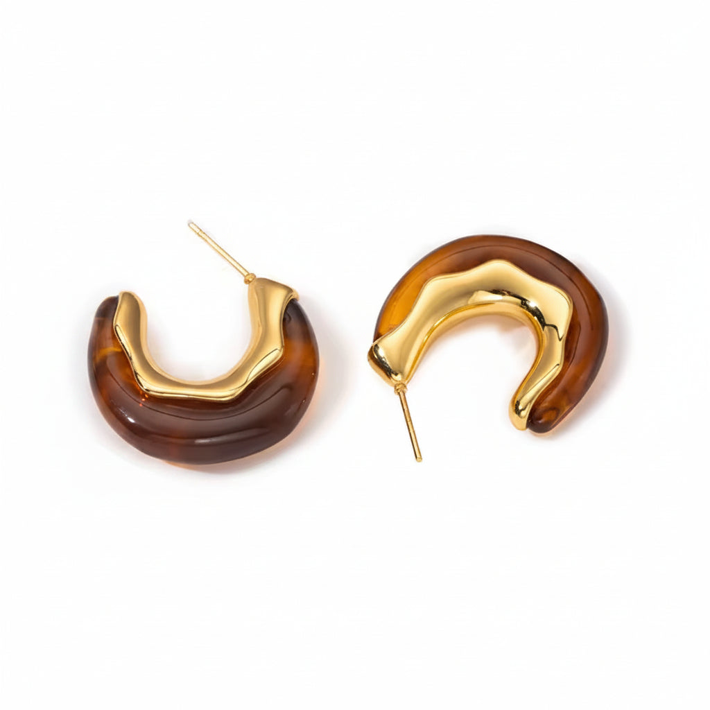 Aretes chunky de resina