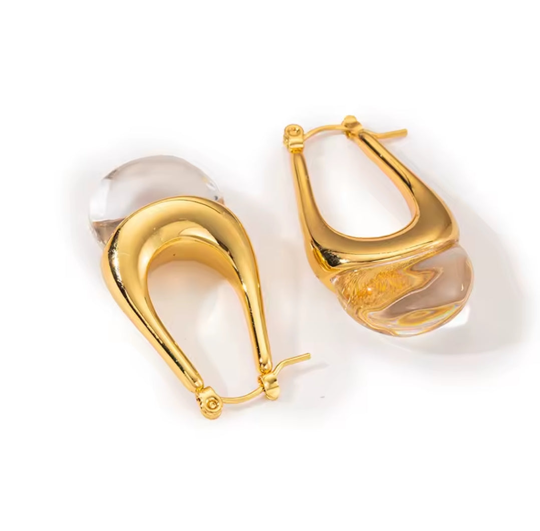 Aretes gota transparente