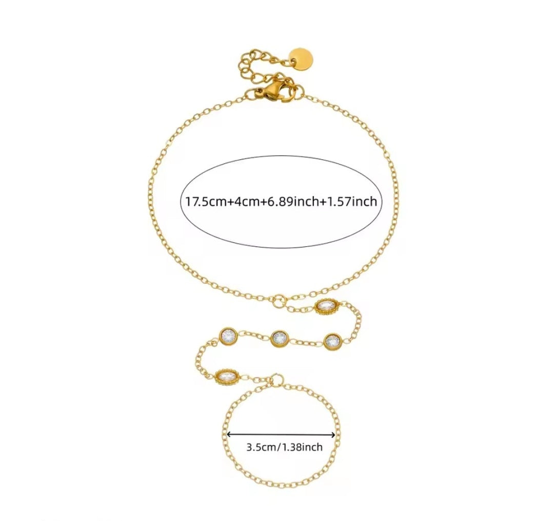 Pulsera de circones y anillo
