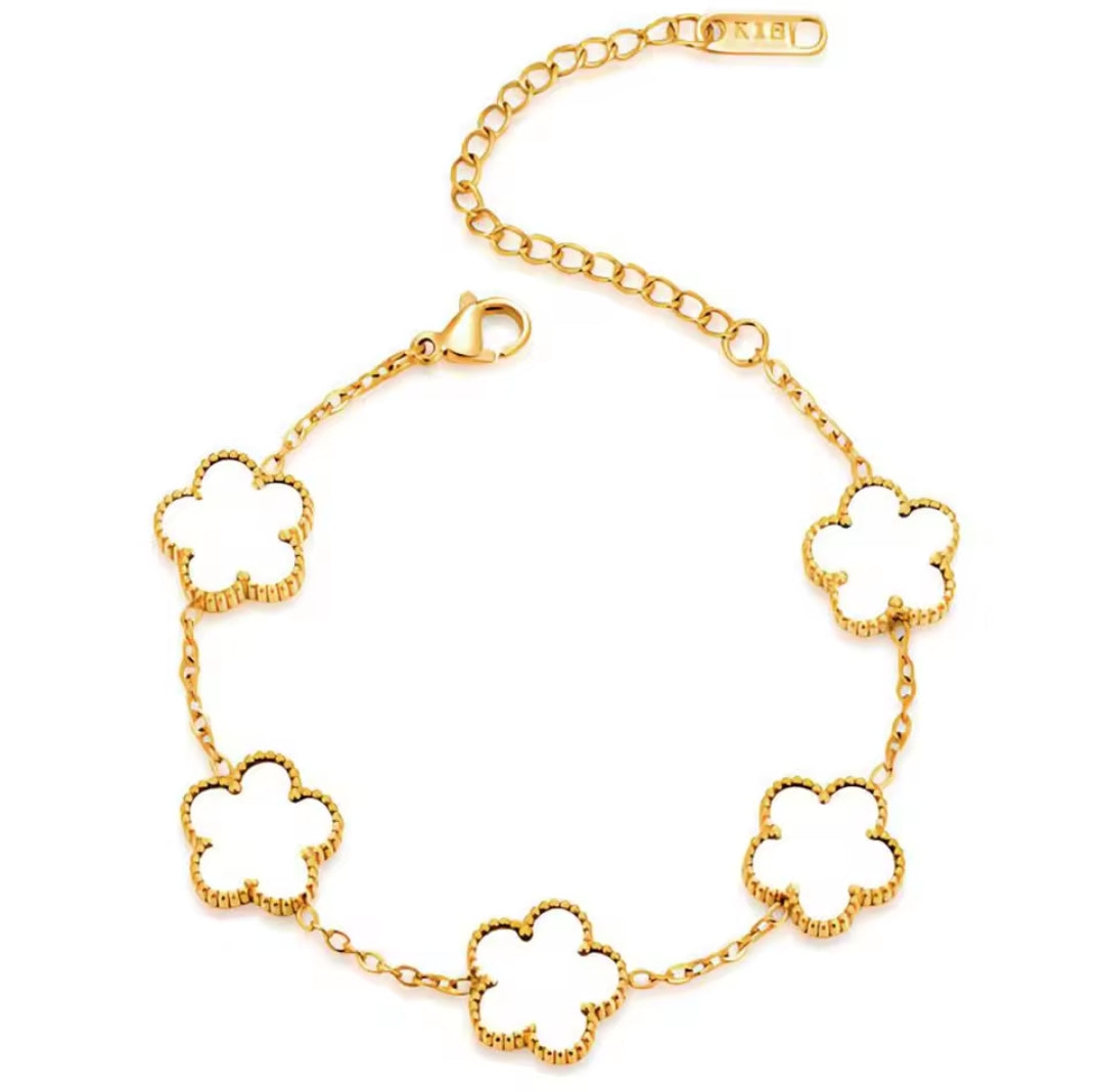 Pulsera trebol blanco