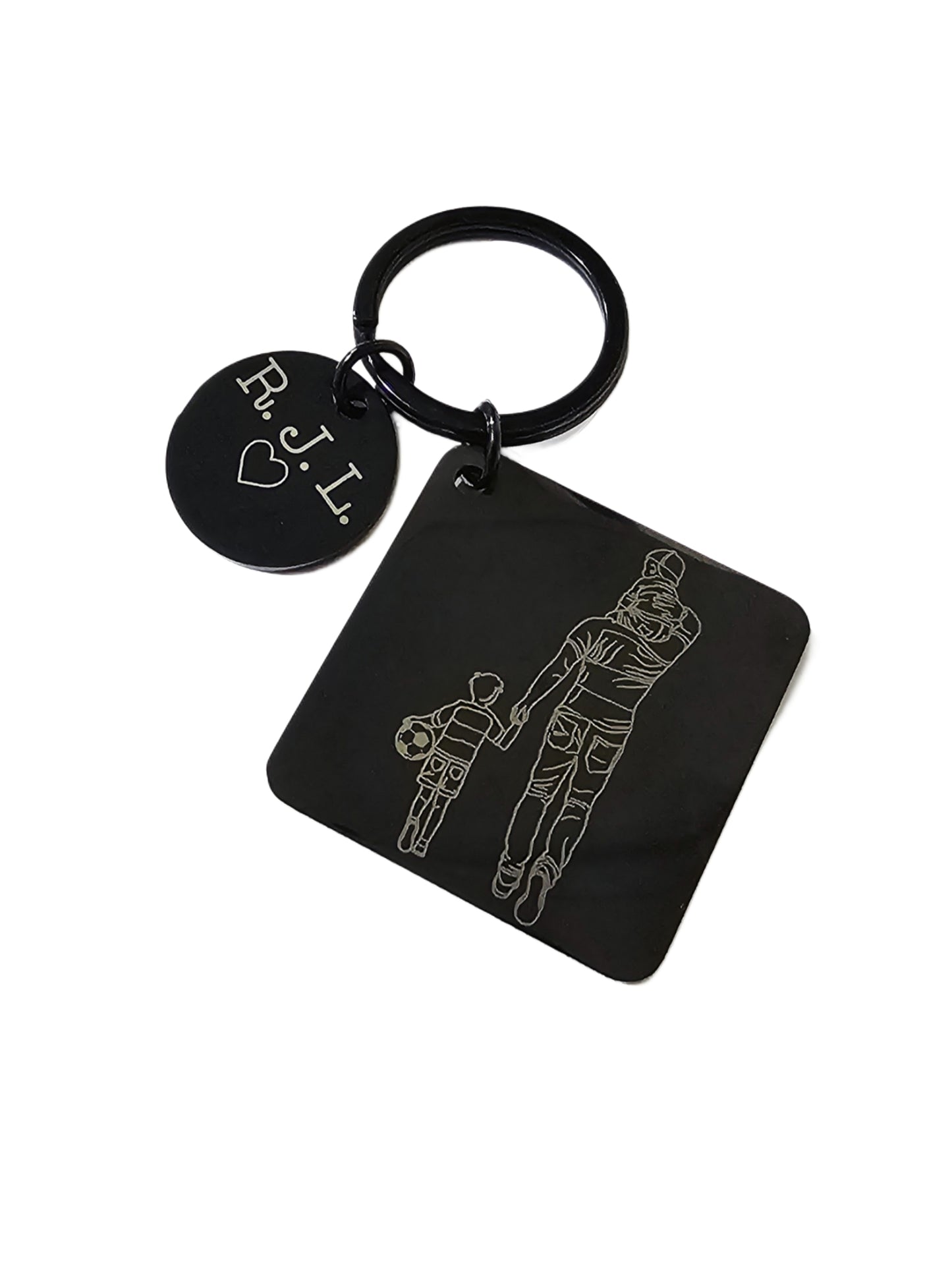 Llavero doble personalizable - black