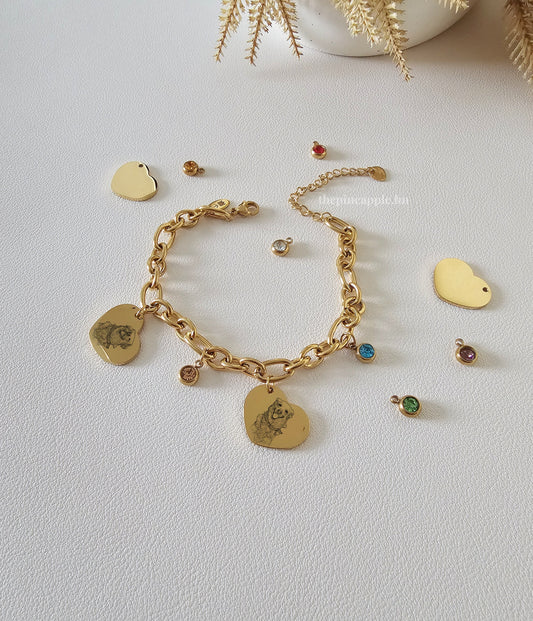 Corazón + birthstone bracelet