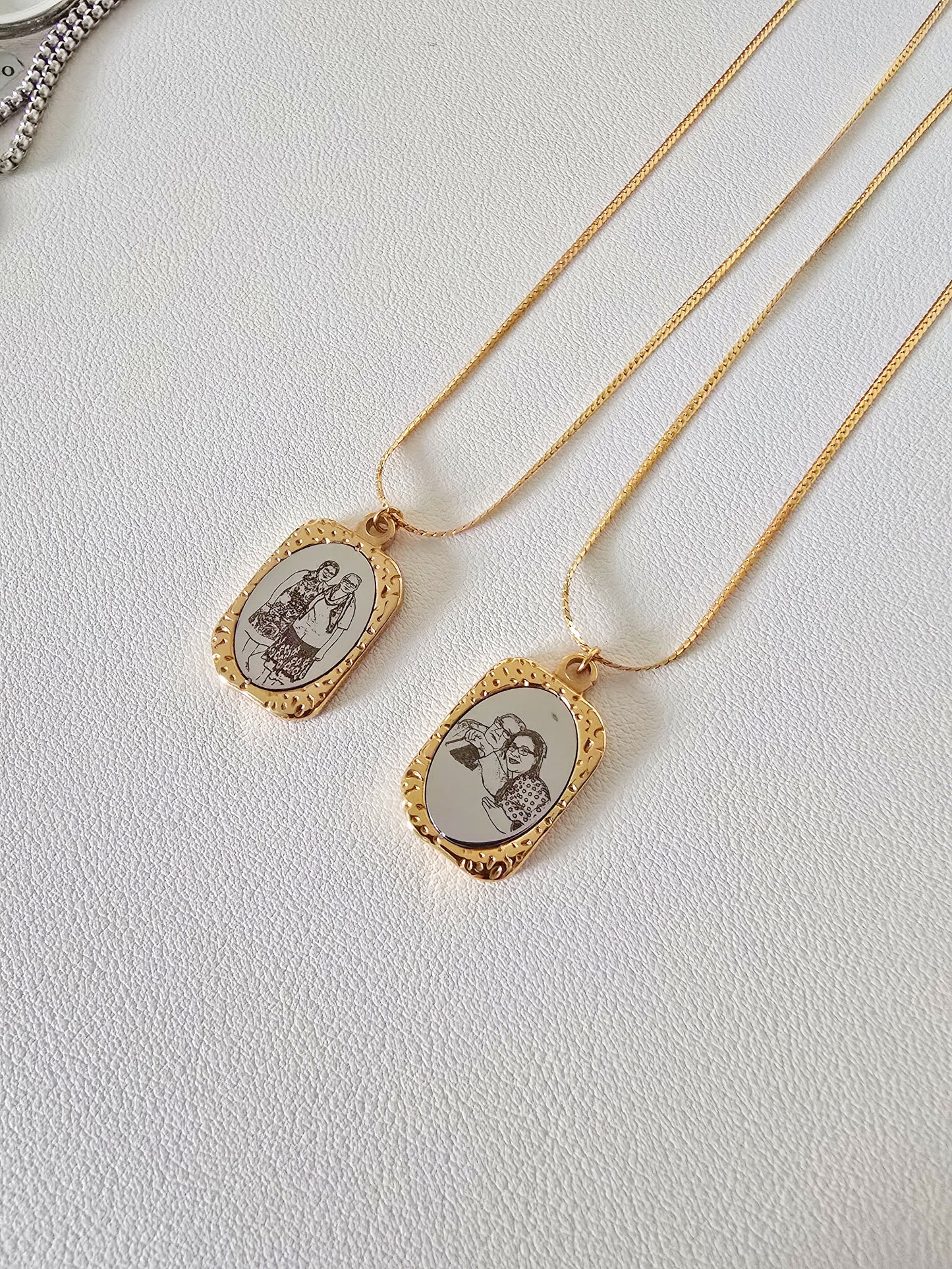 Cadena para retrato doble tono